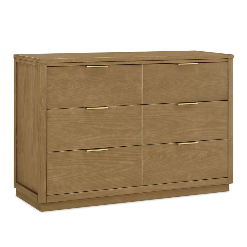 Delta Children Forever 6 Drawer Dresser - Naturals Collection, Brown/Gold