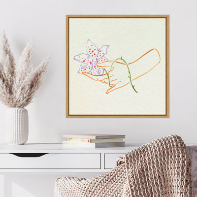 Hand And Flower II by Melissa Wang Framed Canvas Wall Art Print