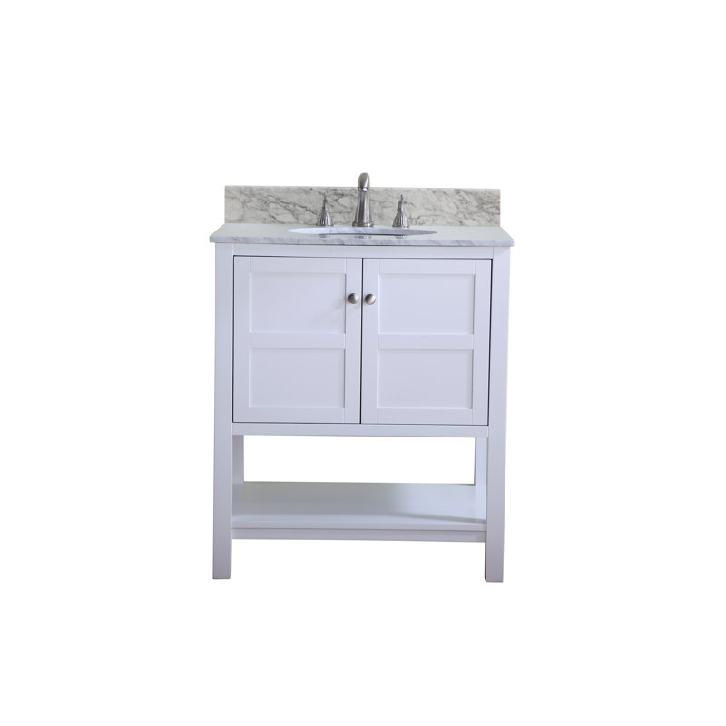  Ensemble de meuble-lavabo de 30 po / Finition de la base: Blanc avec plateau Carrera