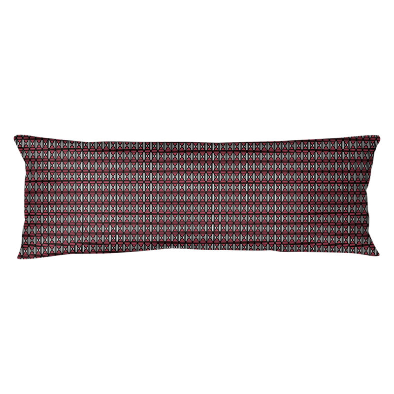 Coussin lombaire Katelyn Elizabeth, Bourre en polyester, Molleton moelleux, Noir / rouge