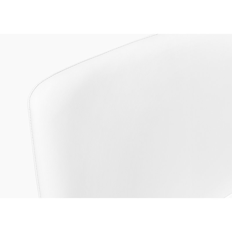 Chaise de bureau, hauteur de bar, debout, bureau d'ordinateur, bureau, aspect cuir blanc, métal blanc, contemporain, moderne