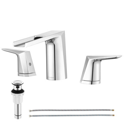 Widespread 2-handle Bathroom Faucet with Drain Assembly