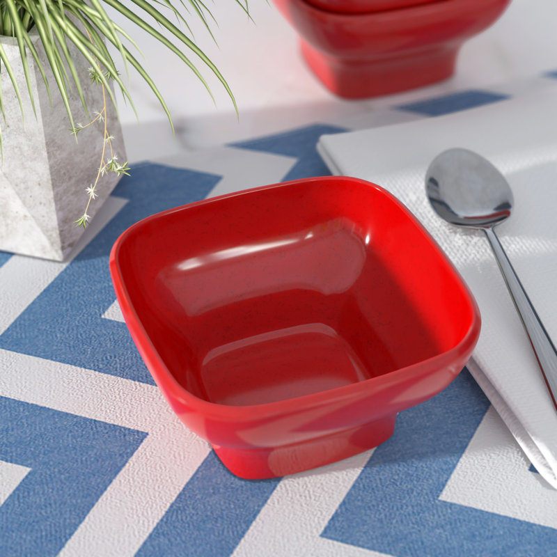 Bol rond à riz carré en mélamine 16 oz. Passion, Rouge