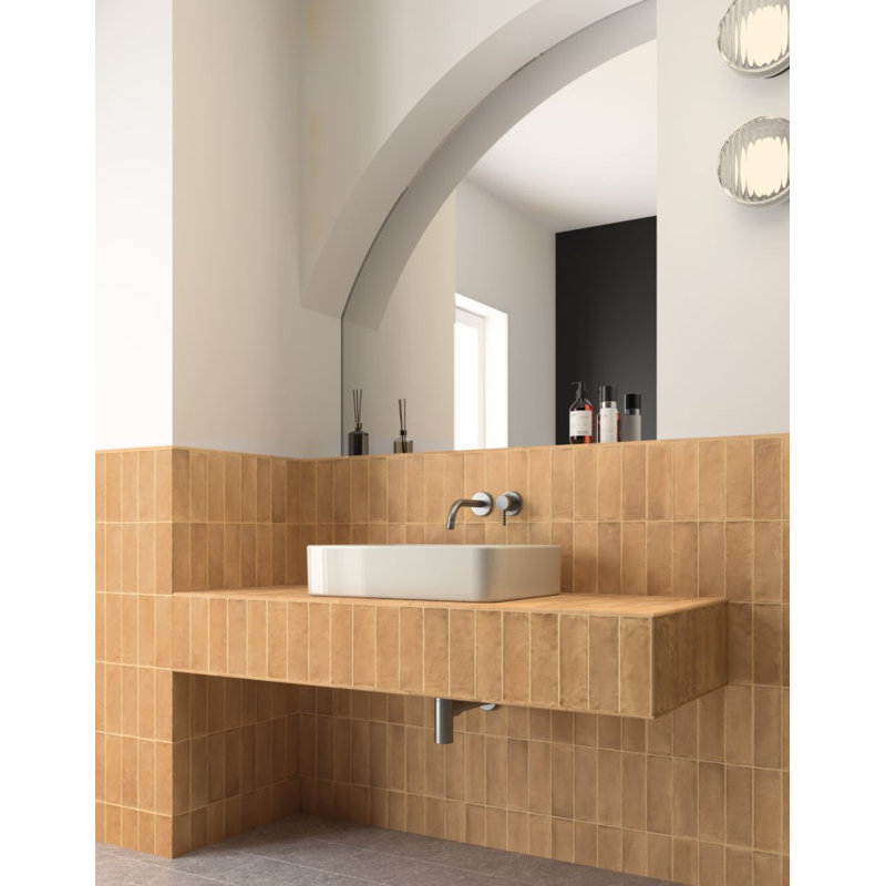 Sabbia Zellige | 3"x8" Ceramic Zellige Wall Tile, Cinnamon