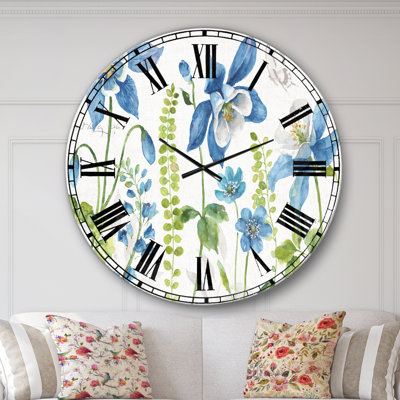 Horloge murale traditionnelle Bluebell and Columbine