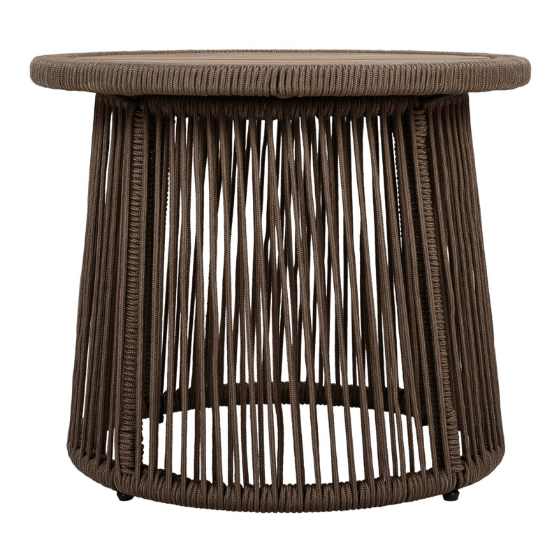 Table d'appoint Arbora Modern Coastal Conical, Teak Top/Brown Base