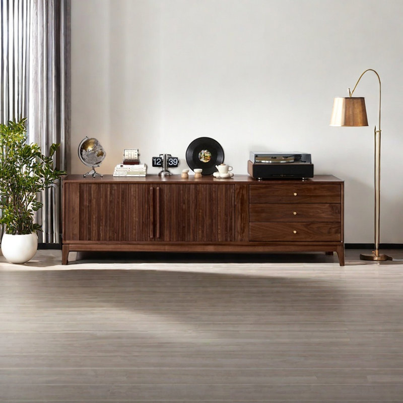 Meuble télé avec volet roulant, 70.86"