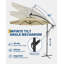 Parasol décalé 10 pi pour patio avec lumières DEL solaires pour la cour, au bord de la piscine-1425706109