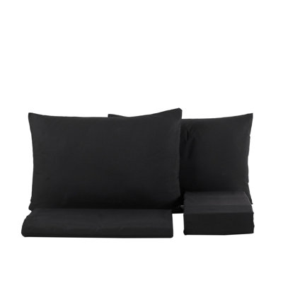 Solid Colour 4 Pieces Bed Sheet Set