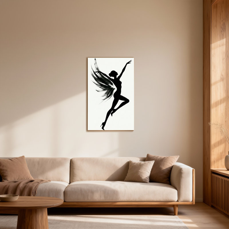 Abstract Silhouette Fairy In Flight With Wings, 40" H x 28" W