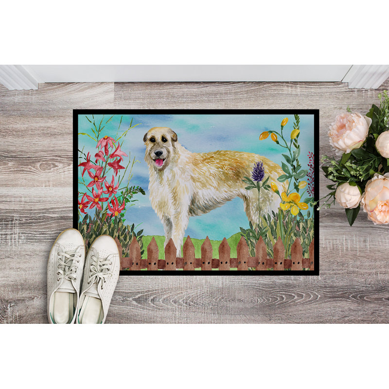 Tapis d'extérieur antidérapant Irish Wolfhound Spring, Rectangle 1 pi 6 po x 2 pi 3 po
