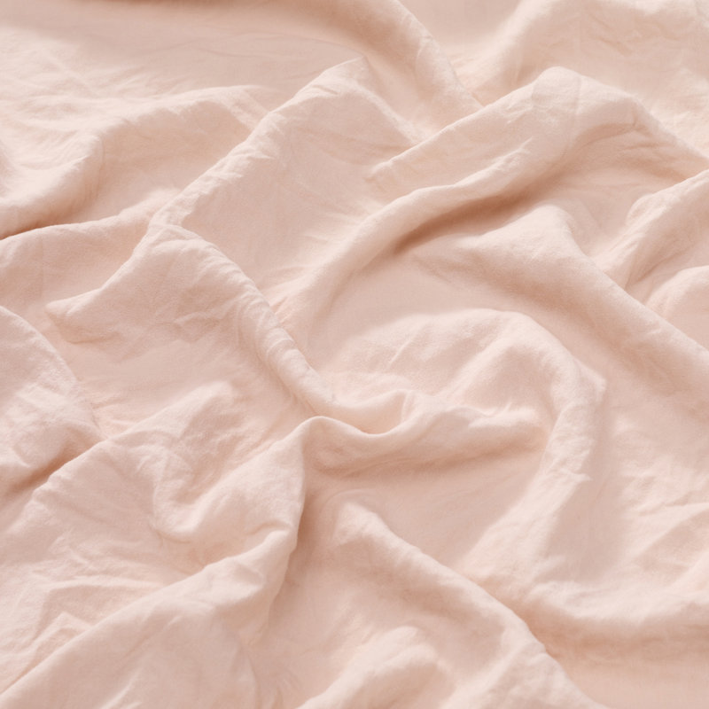 Ensemble de literie 4 pièces de style campagne française à volants, doux et léger, lavable à la machine, Pink