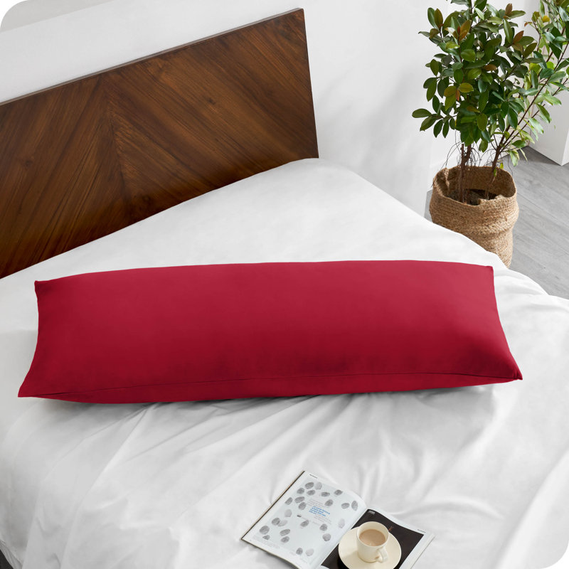 Microfiber Body Pillowcase - Zipper Closure, Red