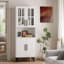 Garde-manger H 71 po x l 23,6 po avec bibliothèques et armoire de rangement en verre-59531547