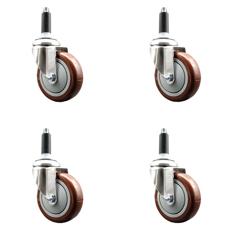 Polyurethane Casters, Maroon