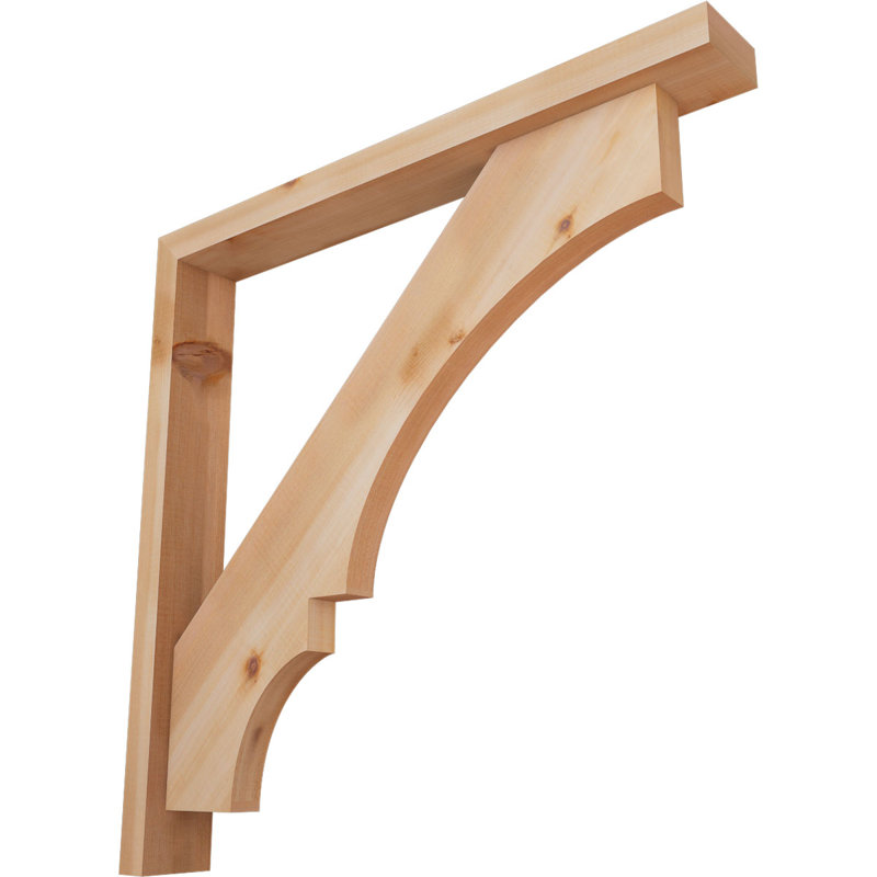 Support de bloc Balboa avec entretoise décalée, 28 po x 28 po, Cèdre rouge occidental de l 3 1/2 po (lisse)