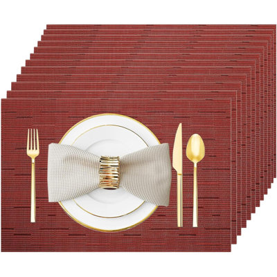 Ensemble de 12 napperons en plastique lavables et essuyables pour la cuisine