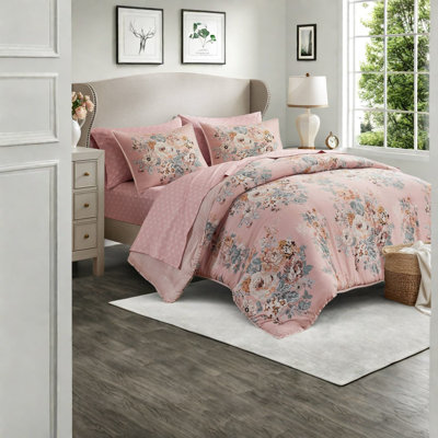 de literie à motif floral d'inspiration rétro très grand lit, microfibre douce, conception réversible pour toutes les saisons