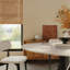 Table de salle à manger Mid-Century ronde pour 4-8 personnes avec plateau en pierre luxueux et piédestal sculptural élégant-1070403825-1070403827
