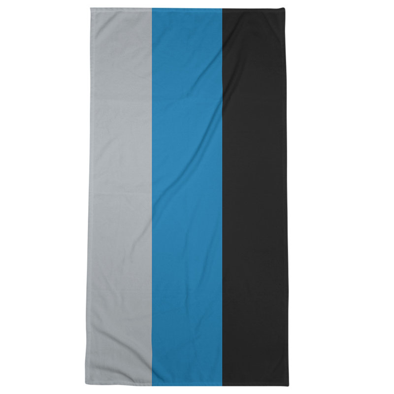 Beach Towel, Navy/Light Blue/Silver