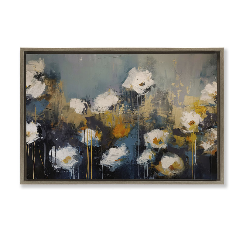 Cadre flottant contemporain en forme de goutte de peinture, design par Jacky Ngan, H 21 po x l 31 po