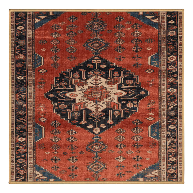 Tapis brun lavable à la machine, Carré 7 pi