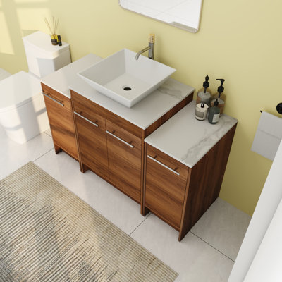 47.26'' Single Bathroom Vanity with Ceramic Top