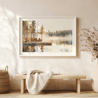 «Mist Over Quiet Pines», reproduction encadrée