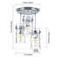 Plafonnier semi-encastré 3 lumières avec abat-jour en verre martelé transparent Levona (chrome)-1283094380