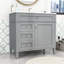 Ensemble de meuble-lavabo simple autoportant avec lavabo en céramique et tiroirs de rangement Eliga-1822293288