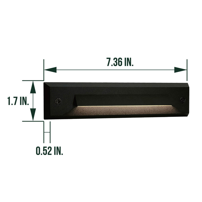 Black Integrated LED Metal Linear Step Light