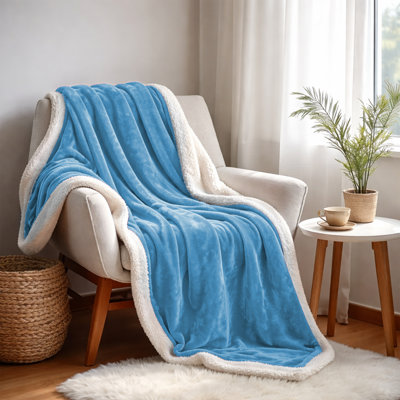 Sherpa Fleece Soft Plush Reversible Blanket