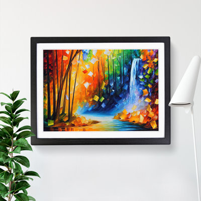 Glimmering River Waterfall - Single Picture Frame Print