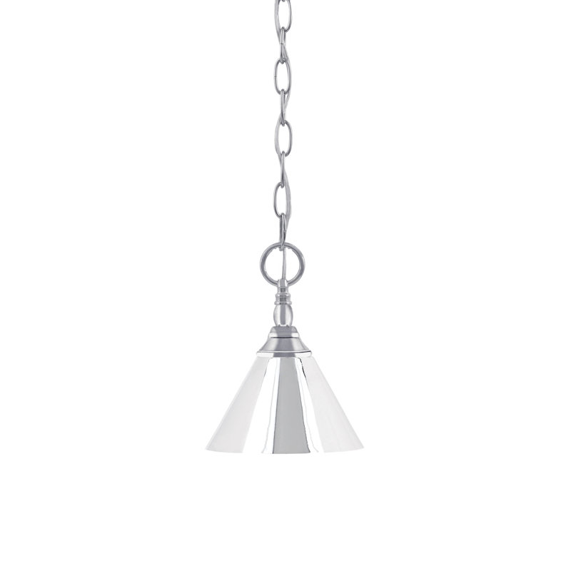Mini-luminaire suspendu à chaîne avec abat-jour, Chrome, Noir mat