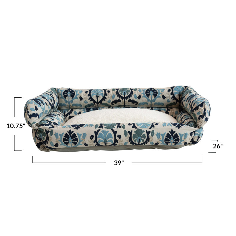 Coton et traversin en sherpa, Bleu / gris