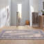 Tapis Merrick moderne vieilli uni bleu gris or crème ivoire, lavable à la machine, antidérapant, à poils courts, pour intérieur et extérieur, adapté aux animaux domestiques, idéal pour salon, chambre, salle à manger, entrée, couloir, bureau-1333536759