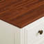 Commode 7 tiroirs Farmhouse pour chambre à coucher, commode rustique avec texture naturelle, design rétro, rangement pour commodes de chambre à coucher, salon, couloir, blanc antique-813328598