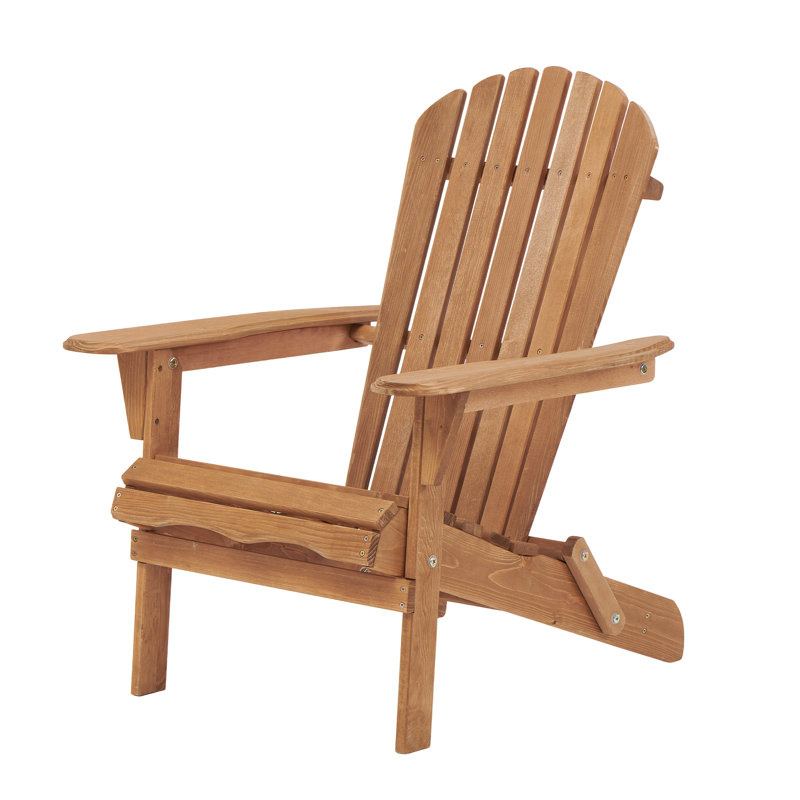 Foldable Outdoor Adirondack Chair,Wooden Patio Lounge Seating for Garden, Deck, Lawn & Yard（Set of 2)