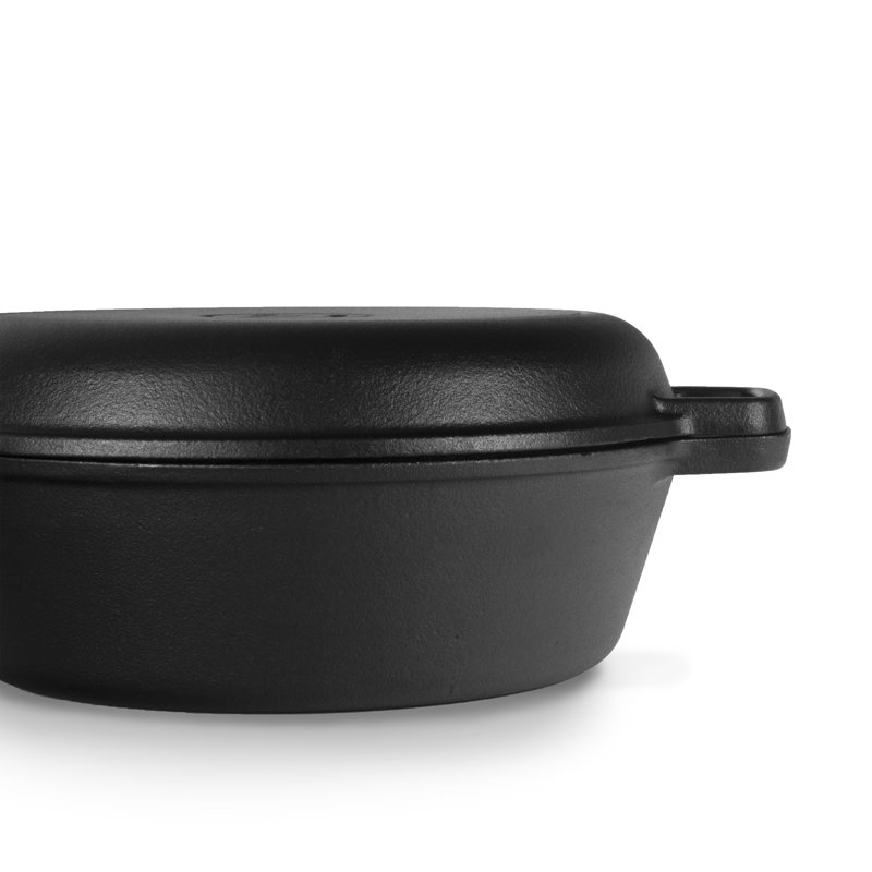 Pre-Seasoned Black Cast Iron Dutch Oven with Skillet Lid