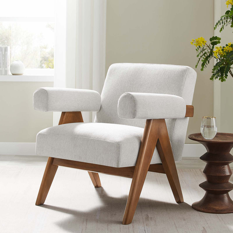 Fauteuil Lyra, 100 % polyester blanc
