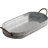 Oversize Galvanized Metal Tray with Handles Oval Decorative Accent