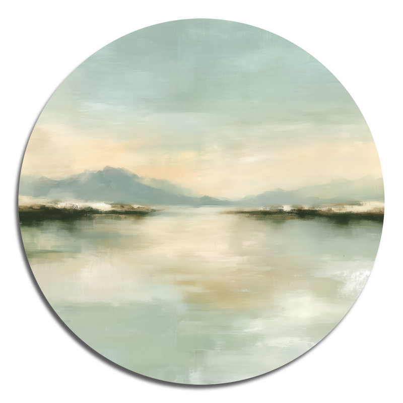 Décoration murale ronde en métal vert jaune et vert du lac Alice - Vancouver, L 23 po x H 23 po