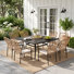 Keppler 8-Person Outdoor Square Patio Dining Set With Cushioned PE Rattan Chairs
