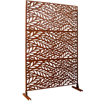 Écran d'intimité en métal pour l'extérieur et l'intérieur H 76 po, rouge rouille, autoportant, clôture attrayante pour vos espaces intérieurs, terrasse envoûtante, patio, balcon, pelouse, jardin