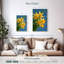 Jonquilles jaunes sur fond bleu Harnek-108664900