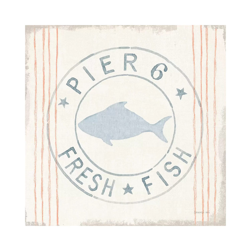 Floursack Nautical VIII Fish by Danhui Nai - Wrapped Canvas Print, 66.04 cm H x 66.04 cm W x 3.175 cm D