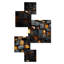 Cubes dorés abstraits géométriques III - ensemble d'art mural carré géométrique de 5