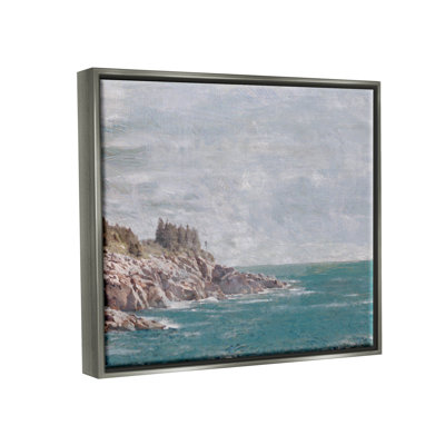 «Rocky Cliff Ocean Landscape», estampe numérique par Savannah Miler