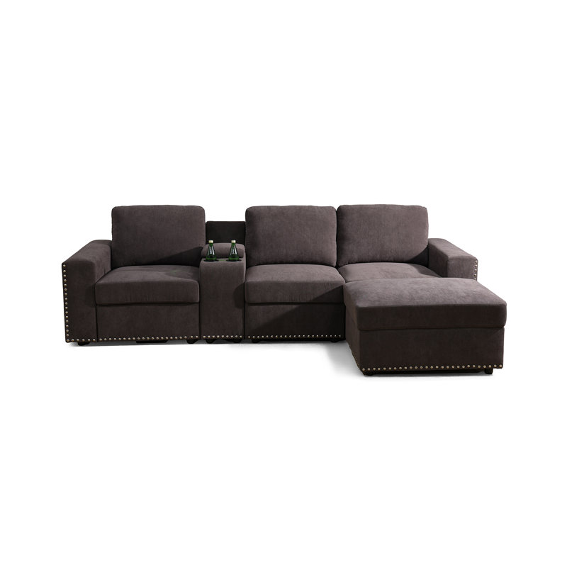 Hochler 6-Pieces Variable Module Sectional Sofa Set, 33" H x 104.5" W x 57" D 