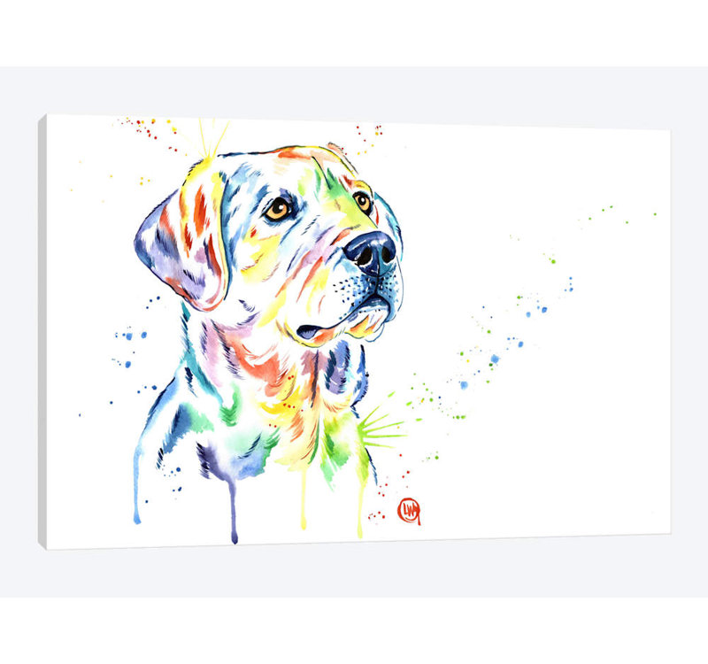 «Puppy Star» par Lisa Whitehouse, impression sur toile, H 26 po x l 40 po x P 1,5 po, Pas de tapis, Toile tendue
